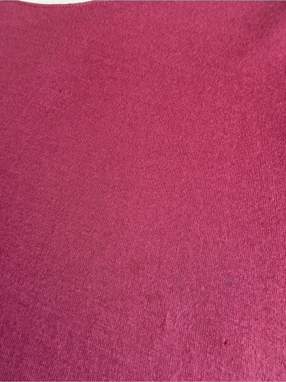 Faherty Berry Pink White Varsity Stripe Cloud Cotton Ringer Tee Shirt - Picture 11 of 16